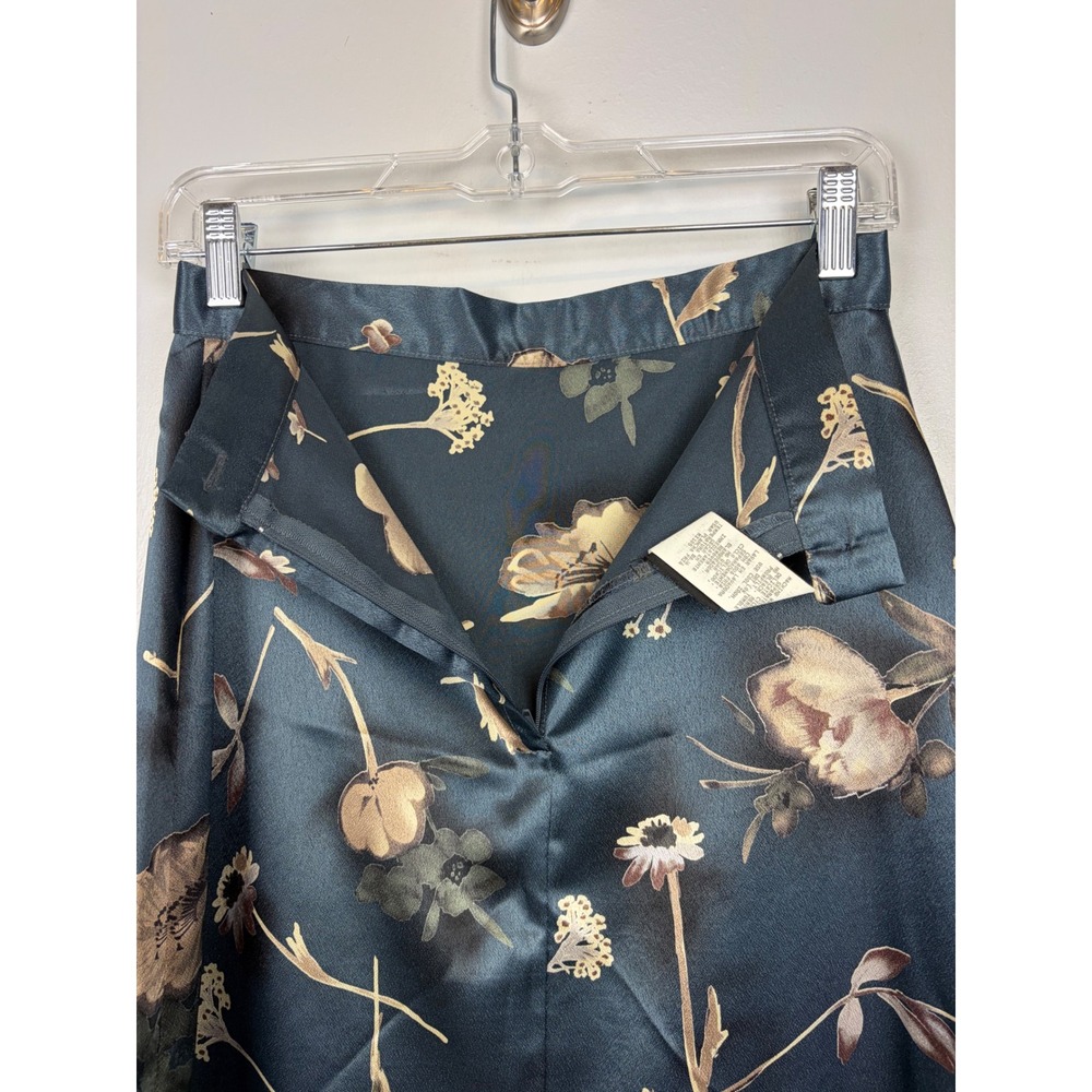 VTG My Michelle Floral Satin Maxi Skirt Blue 9/10 Small Whimsigoth Fairy Grunge - Picture 8 of 10